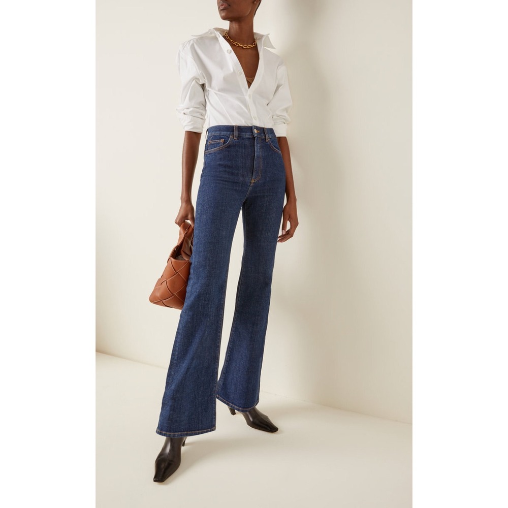 Jeanerica Pyramid  High Rise Flare Jeans Dark Wash Organic Cotton 28/32